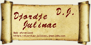 Đorđe Julinac vizit kartica